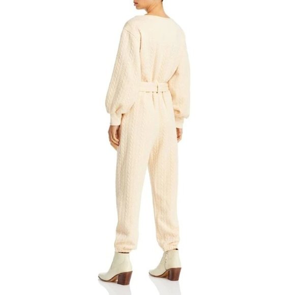 AQUA Holly Cable Knit Jumpsuit in Ivory NWT - Size XS - Picture 2 of 3
